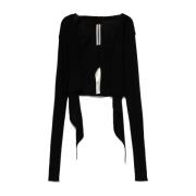 Zwarte Zelfbindende Trui met Lange Mouwen Rick Owens , Black , Dames