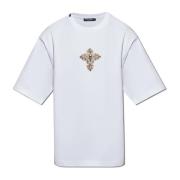 T-shirt met glinsterende applicatie Dolce & Gabbana , White , Heren