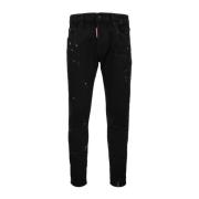 Herenknoop Jeans met Icon Patch Dsquared2 , Black , Heren