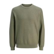 Travis Gebreide Crew Neck Sweater Jack & Jones , Green , Heren