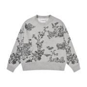 Elegante Grijze Sweatshirt met Kunstborduurwerk Munthe , Gray , Dames