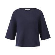 Kasjmier 3/4 Mouw Pullover Allude , Blue , Dames