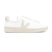 Witte Sneakers met Gladde Korrel Applicatie Veja , White , Dames