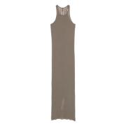 Grijze Midi Jurk met Ruwe Zoom Rick Owens , Gray , Dames