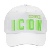 Iconische Baseballpet met Gesp Sluiting Dsquared2 , White , Unisex