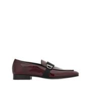 Patent Loafers met Gancini Plaque Salvatore Ferragamo , Red , Heren