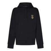 Zwarte hoodie met kroonborduursel Dolce & Gabbana , Black , Heren