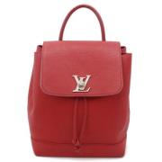 Pre-owned Leather backpacks Louis Vuitton Vintage , Red , Dames