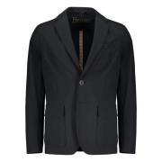 Blazer van Technische Stof met Reverskraag Herno , Black , Heren