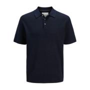 Cooper Gebreide Polo Nachtblauw Jack & Jones , Blue , Heren