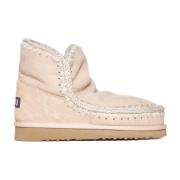 Roze Wol Eskimo Enkellaarzen Mou , Beige , Dames