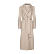 Crème Lange Maxi Jas met Riem Harris Wharf London , Beige , Dames