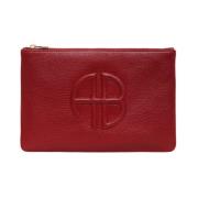 Clutch van geprägtem Leder Anine Bing , Red , Dames