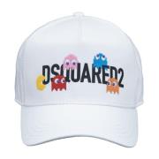 Pac-Man Style Baseball Cap Fibbia Dsquared2 , White , Unisex