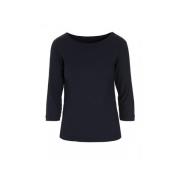 Globe Rib Blouse met 3/4 Mouw Bitte Kai Rand , Black , Dames