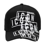 Icon Baseballpet met gesp sluiting Dsquared2 , Black , Unisex