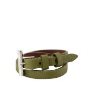 Groene Leren Cross-Bar Armband Alexander McQueen , Green , Heren