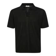 Polo Shirt van Katoen met Halve Mouwen Filippo De Laurentiis , Black ,...