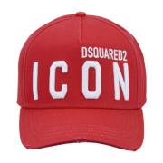 Icon Baseballpet met Gesp Sluiting Dsquared2 , Red , Unisex