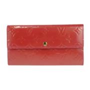 Pre-owned Leather wallets Louis Vuitton Vintage , Red , Dames