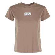 Minimalistische Logo Print T-shirt MM6 Maison Margiela , Brown , Dames