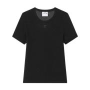 Zwarte T-shirts en Polos Courrèges , Black , Dames