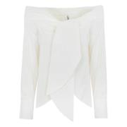 Witte Katoenen Off-Shoulder Shirt Liviana Conti , White , Dames