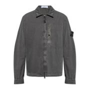 Jas met logo Stone Island , Gray , Heren