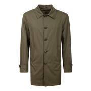 Bruine Nylon Trenchcoat met knopen Barba Napoli , Brown , Heren