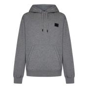 Grijze hoodie met logodetail Dolce & Gabbana , Gray , Heren