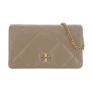 Nappa Leren Logo Tas met Ketting Tory Burch , Beige , Dames