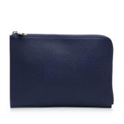 Pre-owned Leather clutches Louis Vuitton Vintage , Blue , Dames