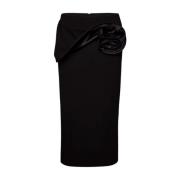 Elegante Zwarte Midi Rok met Gedrapeerd Detail Magda Butrym , Black , ...