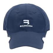 Navy Blauwe Baseballpet met Gesp Balenciaga , Blue , Heren