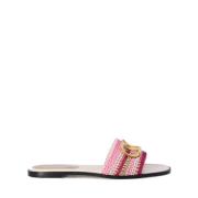 Multikleur VLogo Sandalen met Messing Afwerking Valentino Garavani , M...