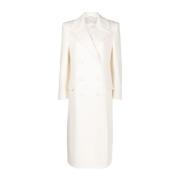 Witte Wol-Kasjmiermix Dubbel-Borstjas Ermanno Scervino , White , Dames