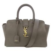 Pre-owned Leather handbags Yves Saint Laurent Vintage , Gray , Dames