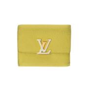 Pre-owned Leather wallets Louis Vuitton Vintage , Yellow , Dames