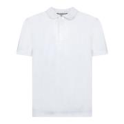 Elegante Polo met Contrast Kraag Canali , White , Heren