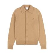 Logo Kraag Wol Kasjmier Vest Axel Arigato , Beige , Heren