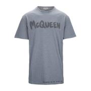 Heren Crew Neck Katoenen T-Shirt Alexander McQueen , Gray , Heren