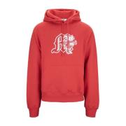 Heren hoodie met grafische print Msgm , Red , Heren