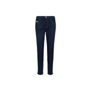 Damesjeans met knoop en rits Diesel , Blue , Dames