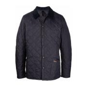 Navy Blue Gewatteerde Jas Klassieke Stijl Barbour , Blue , Heren