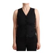 Elegante zwarte vest met knoopsluiting Dolce & Gabbana , Black , Dames