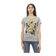 Casual T-shirt met ronde hals Trussardi , Gray , Dames