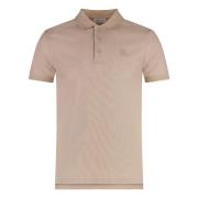 Katoenen Polo Shirt met Ribboorden Burberry , Beige , Heren