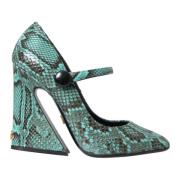 Python Lederen Mary Jane Pumps Dolce & Gabbana , Multicolor , Dames