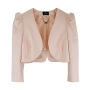 Gewatteerd kort jack met pofmouwen Elisabetta Franchi , Pink , Dames