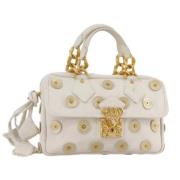 Pre-owned Canvas handbags Louis Vuitton Vintage , White , Dames